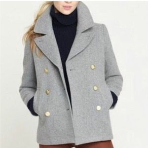 J crew pea coat with gold hardware
